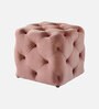 Belted Velvet Pouffe In Pink Colour