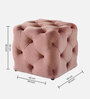 Belted Velvet Pouffe In Pink Colour