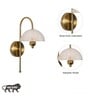 Belvue Inbuild Led Wall Light In Brass Finish With White Alabaster Shade