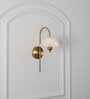 Belvue Inbuild Led Wall Light In Brass Finish With White Alabaster Shade