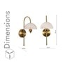 Belvue Inbuild Led Wall Light In Brass Finish With White Alabaster Shade