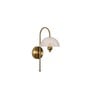 Belvue Inbuild Led Wall Light In Brass Finish With White Alabaster Shade
