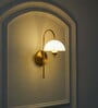 Belvue Inbuild Led Wall Light In Brass Finish With White Alabaster Shade