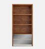 Bembe Book Shelf with Two Mirrored Drawers in Dark Brown Finish
