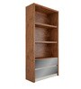 Bembe Book Shelf with Two Mirrored Drawers in Dark Brown Finish