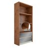 Bembe Book Shelf with Two Mirrored Drawers in Dark Brown Finish