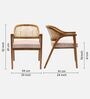 Bemla Teak Wood Arm Chairs Teak In Beige Finish