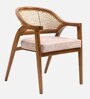 Bemla Teak Wood Arm Chairs Teak In Beige Finish