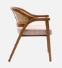 Bemla Teak Wood Arm Chairs Teak In Beige Finish