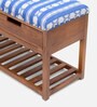 Bench Solid Wood Bench in Blue & White Colour with Storage