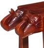 Abhramu Solid Wood Handcrafted Elephant Bench in Honey Oak Finish