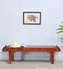 Abhramu Solid Wood Handcrafted Elephant Bench in Honey Oak Finish