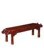 Abhramu Solid Wood Handcrafted Elephant Bench in Honey Oak Finish