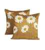 Golden Poly Cotton 16X16 Inches 2Pcs Cushion Covers