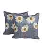 Blue Poly Cotton 16X16 Inches 2Pcs Cushion Covers
