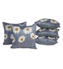 Blue Poly Cotton 16X16 Inches 5Pcs Cushion Covers