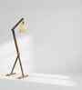 Benji Wooden Floor Lamp with Jute Shade & Brown Base