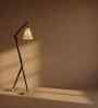 Benji Wooden Floor Lamp with Jute Shade & Brown Base