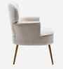 Benmar Velvet Fabric Lounge Chair In Beige Colour