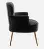 Benmar Velvet Fabric Lounge Chair In Black Colour