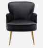 Benmar Velvet Fabric Lounge Chair In Black Colour