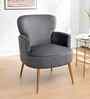Benmar Velvet Fabric Lounge Chair In Grey Colour