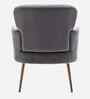 Benmar Velvet Fabric Lounge Chair In Grey Colour