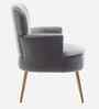 Benmar Velvet Fabric Lounge Chair In Grey Colour