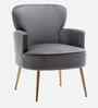 Benmar Velvet Fabric Lounge Chair In Grey Colour