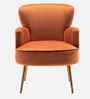 Benmar Velvet Fabric Lounge Chair In Orange Colour