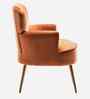 Benmar Velvet Fabric Lounge Chair In Orange Colour