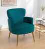 Benmar Velvet Fabric Lounge Chair In Teal Colour