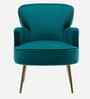 Benmar Velvet Fabric Lounge Chair In Teal Colour