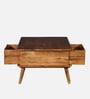 Benot Mango Wood Coffee Table In Rustic Teak Finish With Drawers