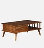 Benot Mango Wood Coffee Table In Rustic Teak Finish With Drawers
