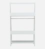 Bergamo Solid Wood Book Shelf In White Colour