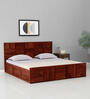 Bergen Sheesham Wood King Size Bed In Honey Oak Finish With Box Storage
