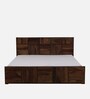 Bergen Sheesham Wood King Size Bed In Provincial Teak Finish With Drawer Storage