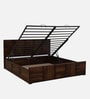 Bergen Sheesham Wood King Size Bed In Provincial Teak Finish With Hydraulic Storage