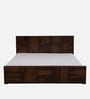 Bergen Sheesham Wood King Size Bed In Provincial Teak Finish With Hydraulic Storage