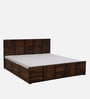 Bergen Sheesham Wood King Size Bed In Provincial Teak Finish With Hydraulic Storage