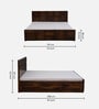 Bergen Sheesham Wood King Size Bed In Provincial Teak Finish With Hydraulic Storage
