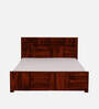 Bergen Sheesham Wood Queen Size Bed In Honey Oak Finish