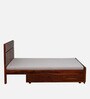 Bergen Sheesham Wood Queen Size Bed In Honey Oak Finish With Drawer Storage