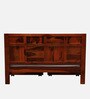 Bergen Sheesham Wood Queen Size Bed In Honey Oak Finish With Drawer Storage