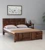 Bergen Sheesham Wood Queen Size Bed In Provincial Teak Finish