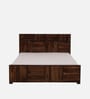 Bergen Sheesham Wood Queen Size Bed In Provincial Teak Finish