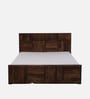 Bergen Sheesham Wood Queen Size Bed In Provincial Teak Finish With Box Storage