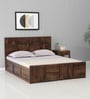 Bergen Sheesham Wood Queen Size Bed In Provincial Teak Finish With Box Storage