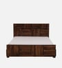 Bergen Sheesham Wood Queen Size Bed In Provincial Teak Finish With Drawer Storage